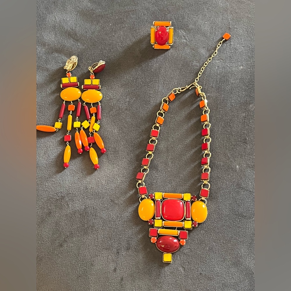 Philippe Ferrandis lot of 3 (necklace, earrings, ring)